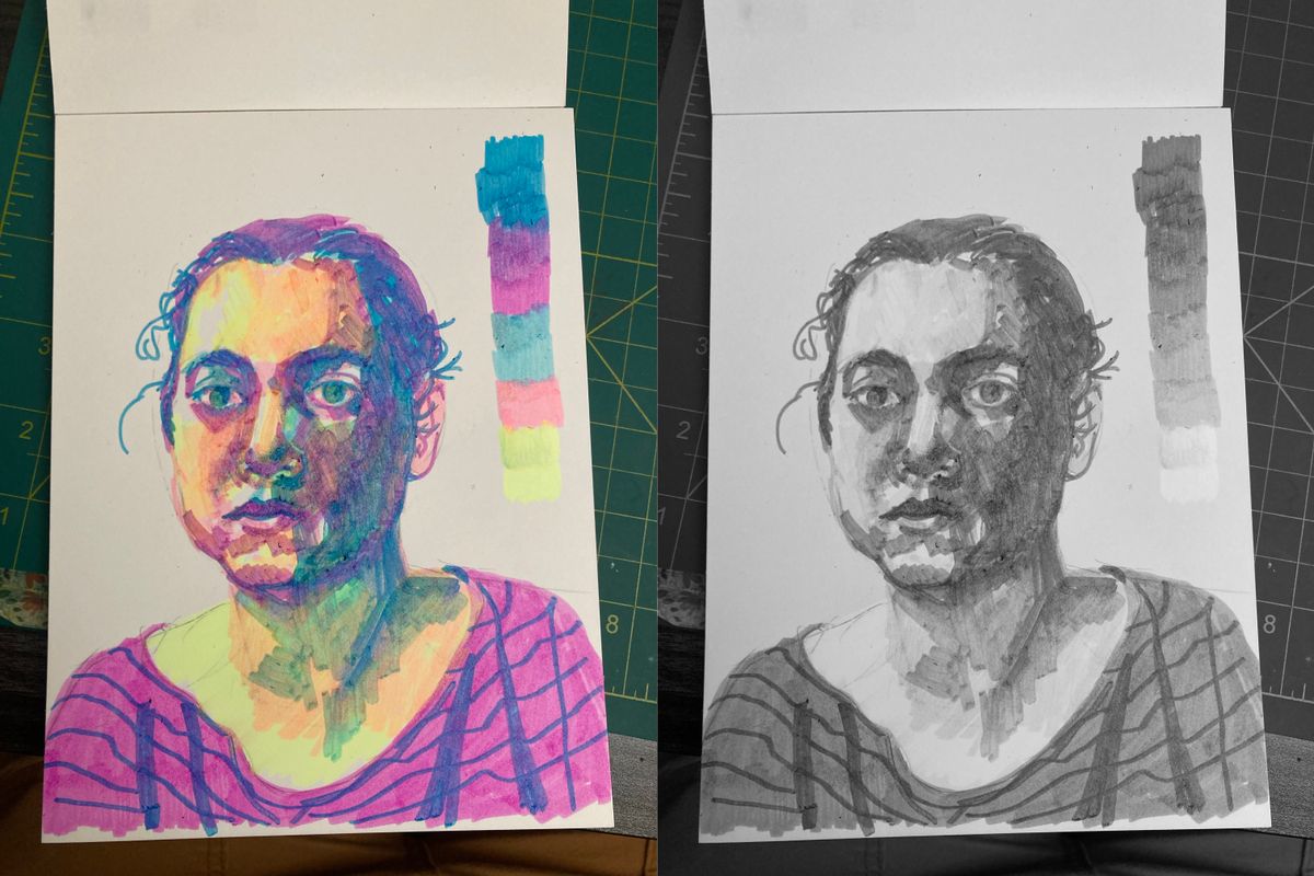 A Highlighter Self-Portrait