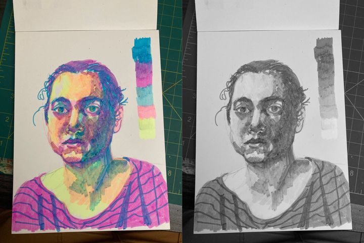 A Highlighter Self-Portrait